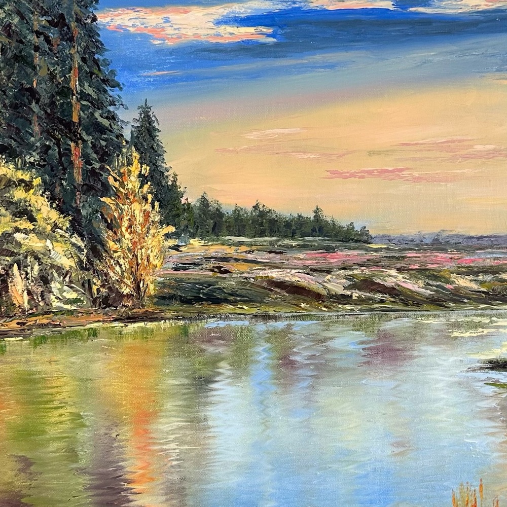 Original Oil Painting of River scenery